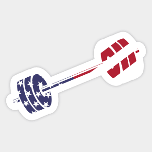 USA flag Barbell Powerlifting Weight Lifting pattern Sticker